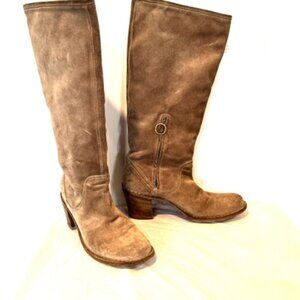 F+B Beige Suede Boots